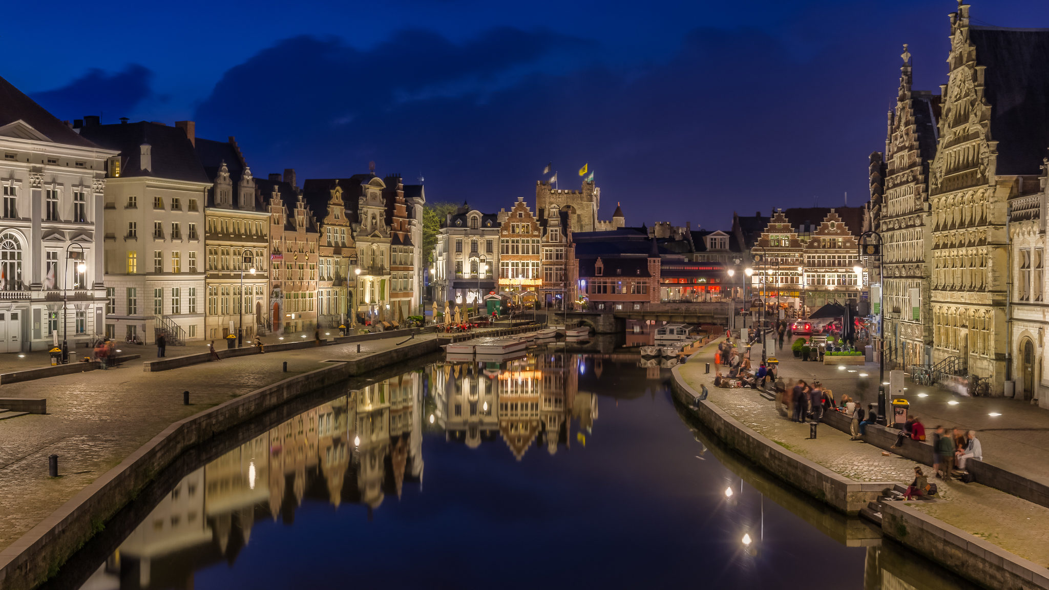 Ghent-Graslei-by night